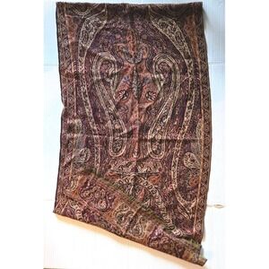 Luxurious 80" x 21" 100% Wool Scarf - The‎ Met - Brown Argyle